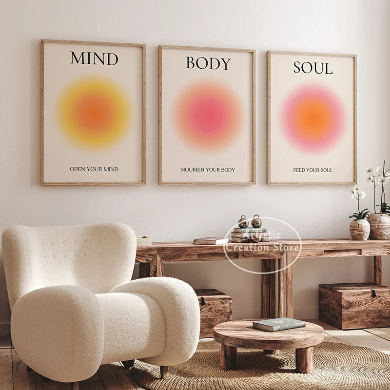 "Mind Body Soul" Aura Energy Poster