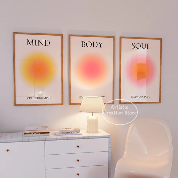 "Mind Body Soul" Aura Energy Poster