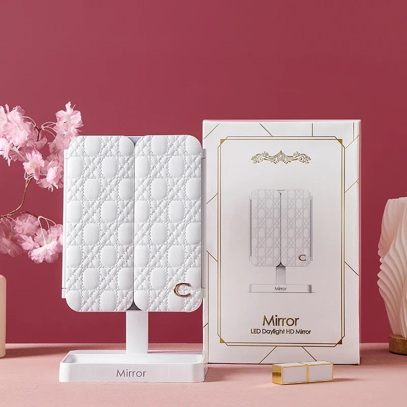 Henchom™ Tri-Fold LED Makeup Mirror